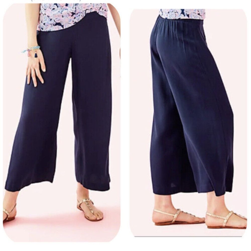 Lilly Pulitzer Avery Crop Pant NWT Size 8 Navy